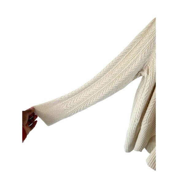Talbots Cardigan White Cable Knit Open Career Business Office Mature Size 3X - Picture 6 of 9